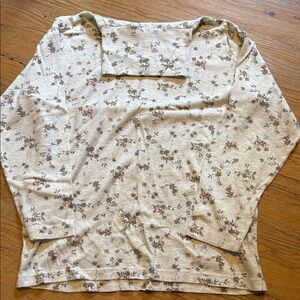 Woolrich Floral Patterned Turtleneck - Cream and Brown